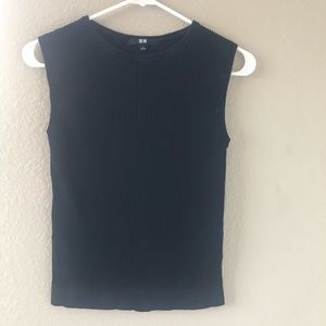 Uniqlo Ribbed Black Tank Top